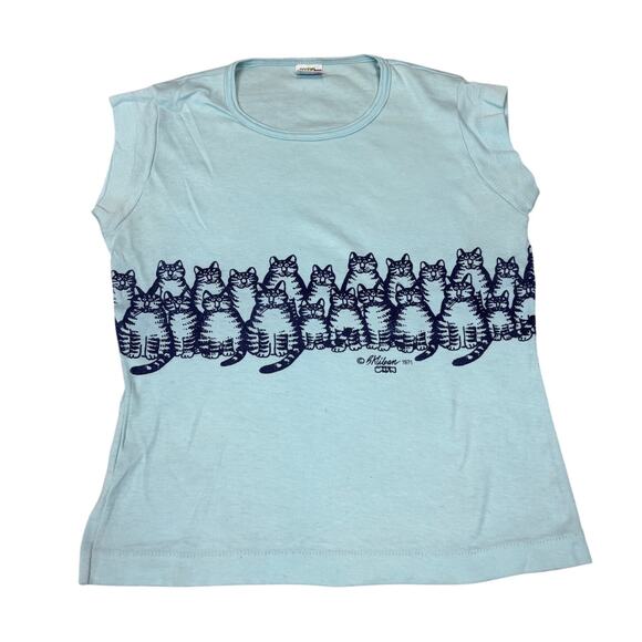 Crazy Shirts Tops - Vintage 70s Crazy Shirts Hawaii B Kliban Cats Cap Sleeve Shirt Women's M RARE